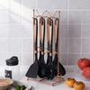 Silicone 7-Piece Kitchen Utensil Set with Storage Rack: Heat-Resistant, Non-Stick Spatula, Slotted Spoon, Ladle.