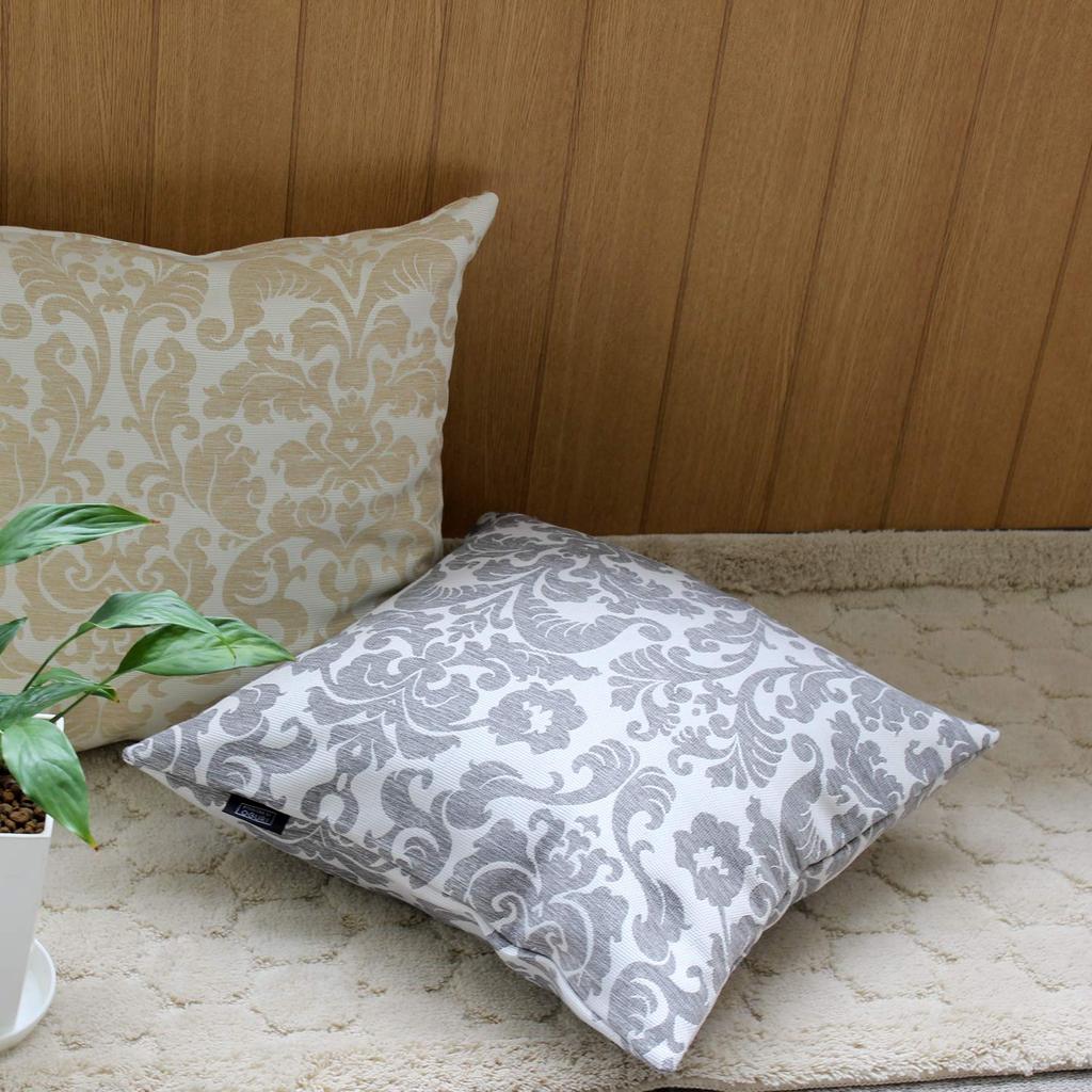 Merry Night Cushion Cover Gray 45 X 45 Cm Zipper Type Glossy Damask Pattern Modern Room Washable "Deco" Approx. Japanese/Western MNS641277-05