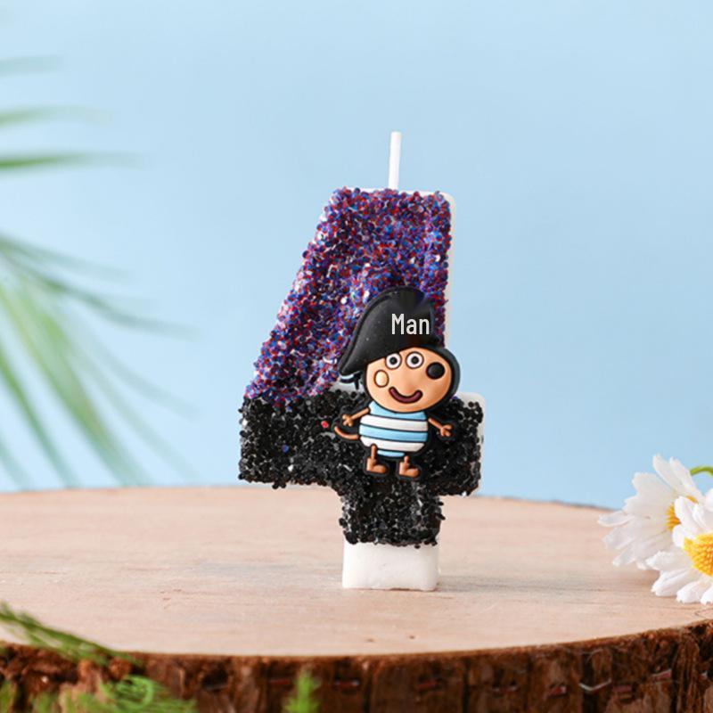 Pirate George Digital Birthday Candles: Party Atmosphere Cake Decorations for Kids