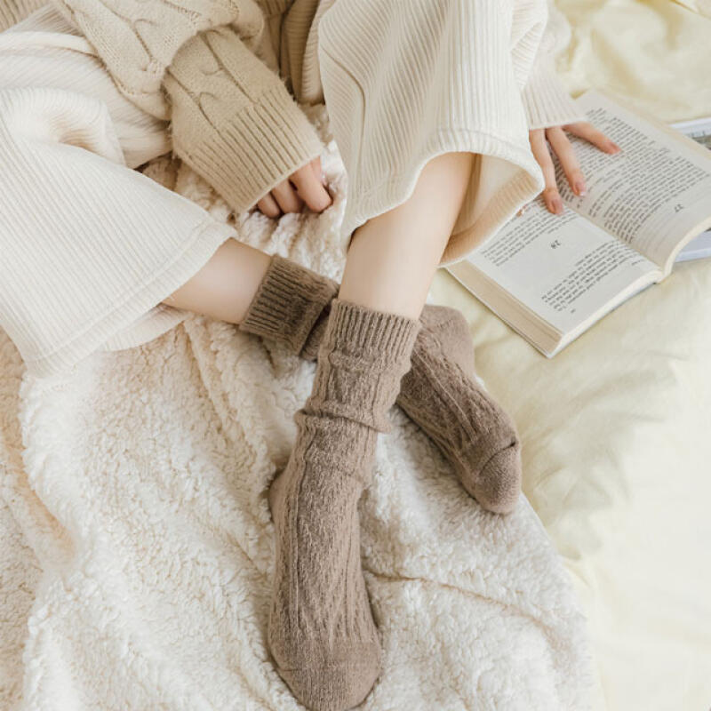 Soft wool twill socks, 2-pack beige