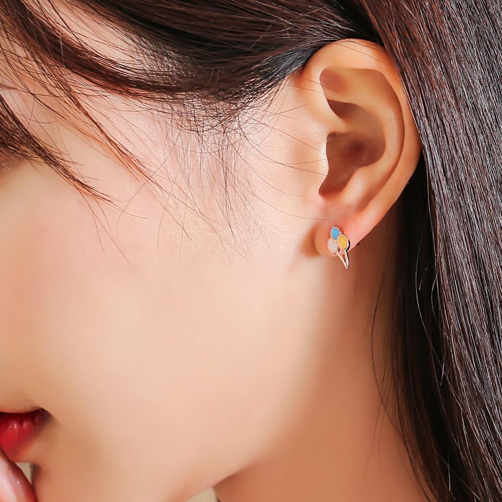 Enamel Drip Earrings Fresh Sweet Temperament Pink Earrings Confession Love Balloon Earrings