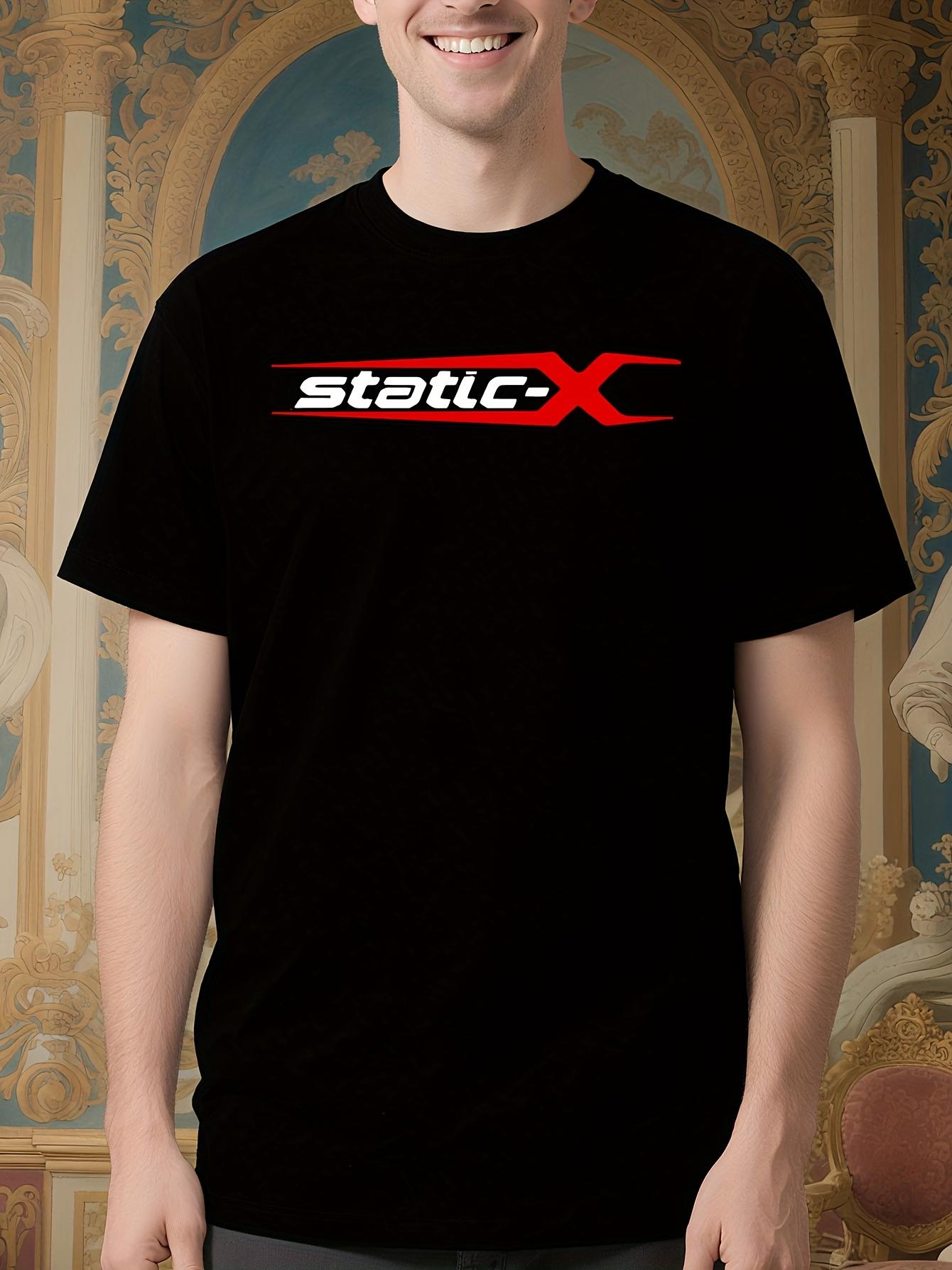 STATIC X 3 Heavyweight Graphic Tshirt - Black Tee with Re... XXL