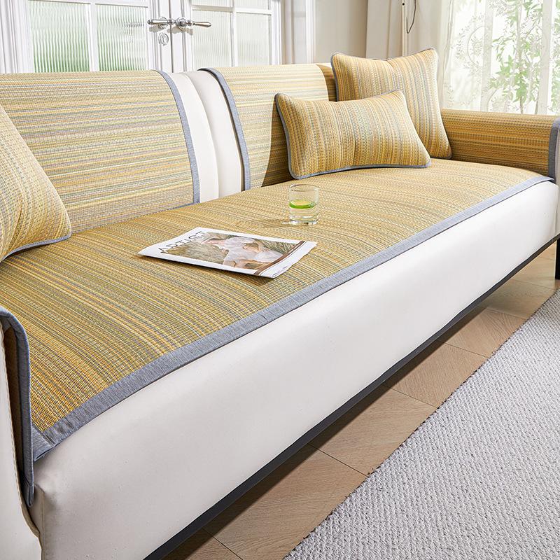 Rattan Mat Sofa Cushion Summer Cushion Seat Cushion Summer Model New One-Piece Sofa Cover Cover Cloth Seat Cushion