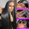 30 36 Inch 13x6 Transparent Bone Straight Lace Front Human Hair Wigs Pre Plucked Brazilian Straight Human Hair Wig For Women