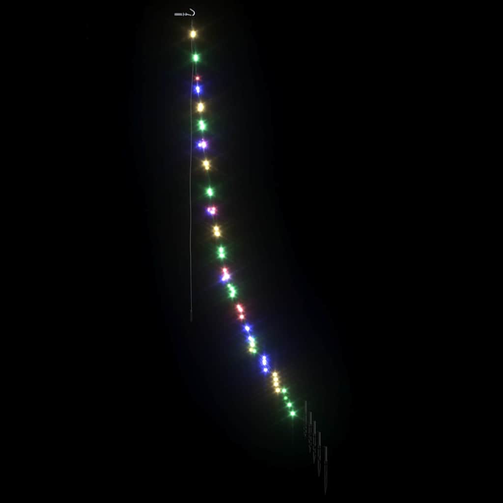 LED Christmas Tree with Ground Spikes Multicolored 182 cm Metal