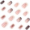 3D Stereo Flower Nail Art Tips - Medium-Short Square False Nails