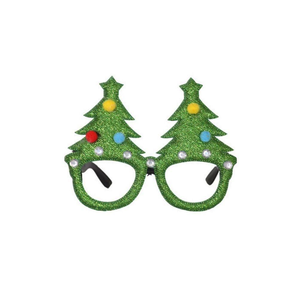 Plastic Merry Christmas Glasses Decorative Deer Horn Glasses Santa Snowman Glasses  Christmas