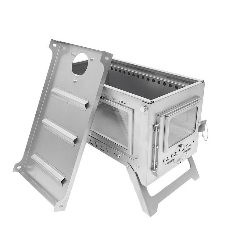 UOSU Detachable Tabletop Titanium Wood Burning Stove with Glass Door