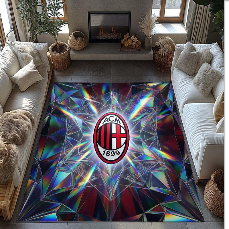 AC Milan Printed Flannel Area Rug Non Slip Soft Polyester Floor Carpet Indoor Decor Mat for Bedroom Living Room Sofa Game Room Home Decoration