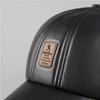Hat Men's Autumn and Winter Warm Leather Hat Fleece Windproof Grandpa Ear Protector Cap