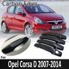 Zwart Koolstofvezel voor Opel Corsa D 2007 2008 2009 2010 2011 2012 2013 2014 Vauxhall Deurklink Cover Sticker Auto Accessoires