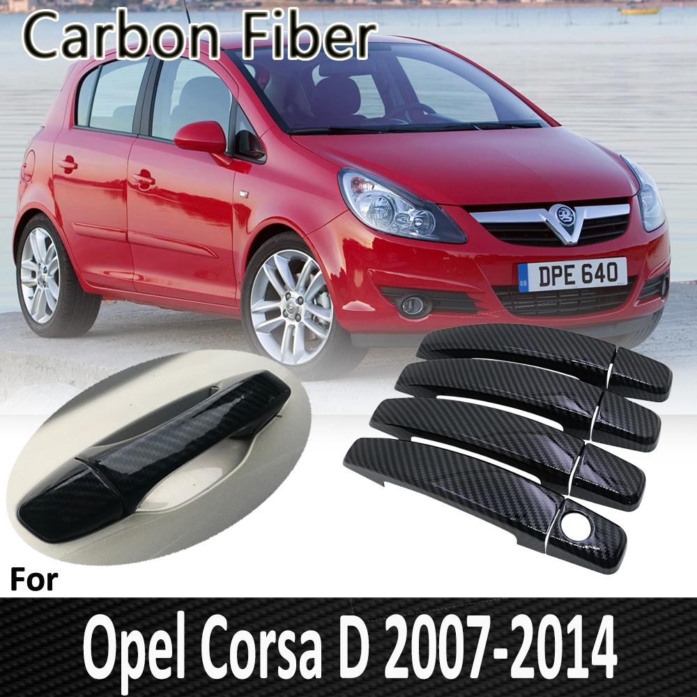 

Черное углеродное волокно для Opel Corsa D 2007 2008 2009 2010 2011 2012 2013 2014 Vauxhall, наклейка на дверную ручку автомобиля