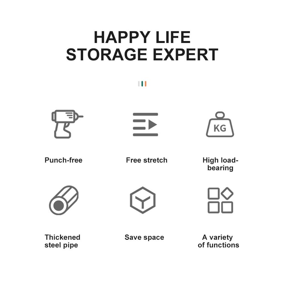 Adjustable Telescopic Clothing Rod Punch-free Adjustable Shower Curtain Rods Extendable Stainless Steel Simple Support Rod