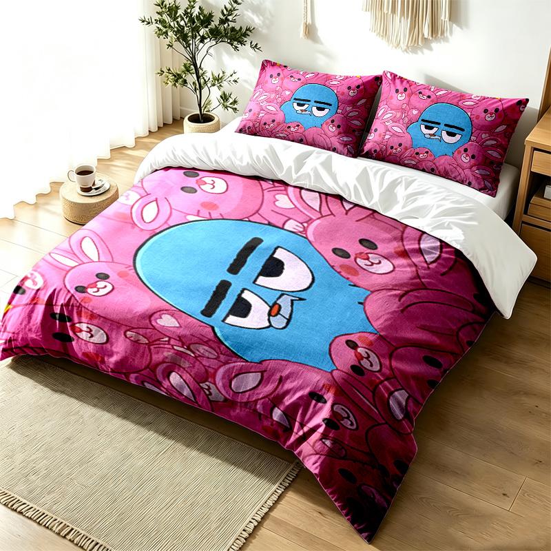 Gumball 3pc Duvet Cover Set Simple Modern Bedding Set Wrinkle Resistant Soft Fabric All Season Use a perfect gift
