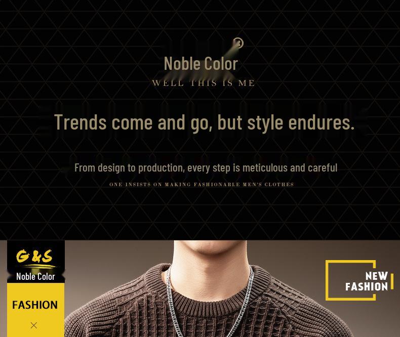 Men's High-End Waffle Knit Sweater: Autumn Winter Warm Casual Pullover