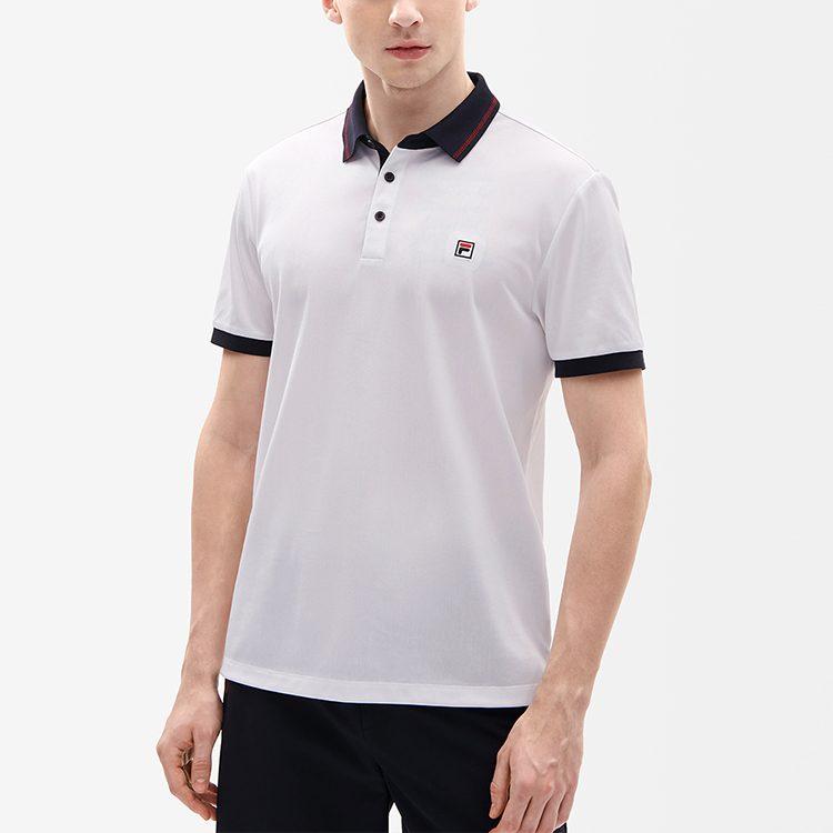 Fila Polo Shirts Men's Standard White Polo Collar Moderate Straight Fit F11M231117FWT