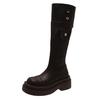 Fashion leather platform British style two wear tall boots knight boots women 2025 new long boots autumn and winter