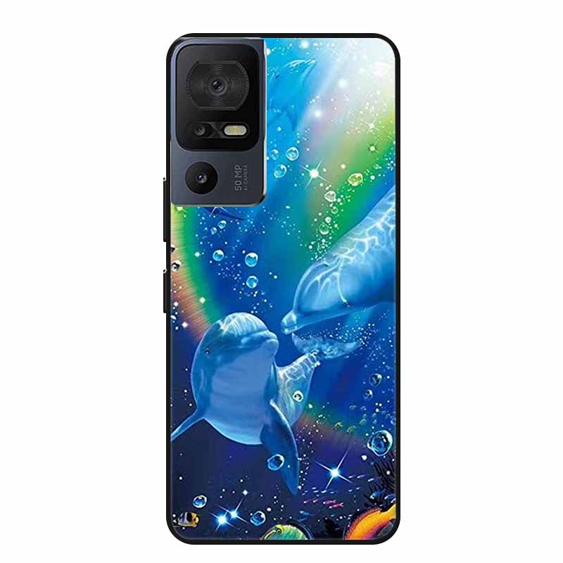 Für TCL 40 SE Handyhülle 40SE Hülle Schwarzes Silikon Weiche Rückseite Hülle Für TCL 40 SE Hülle Funda Für TCL40SE Capa 6.75" Schale