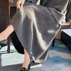 High-Waisted A-line Wool Sequin Umbrella Skirt – Mid-Length Slimming for Autumn/Winter
