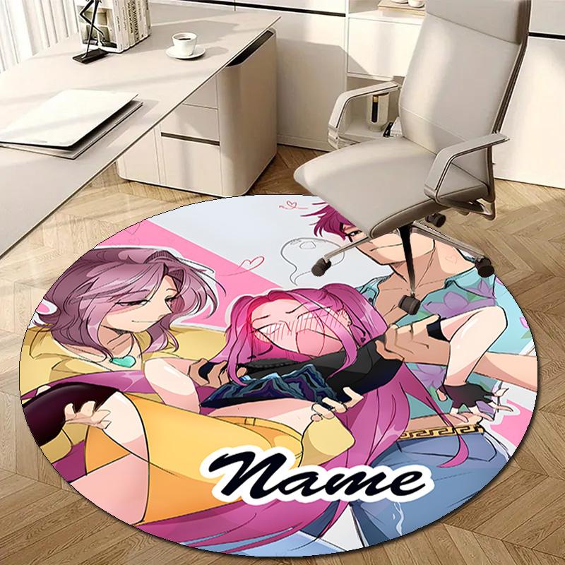 Personalized K-KPop Demon Hunters Round Chair Office Rug - Perfect for Mat, Office Chair & More - Ideal Gift for Birthdays and Holidays