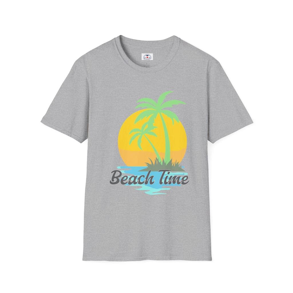 Beach Time Palm Tree Unisex T-Shirt Summer Vibes Tee Vacation Top Classic