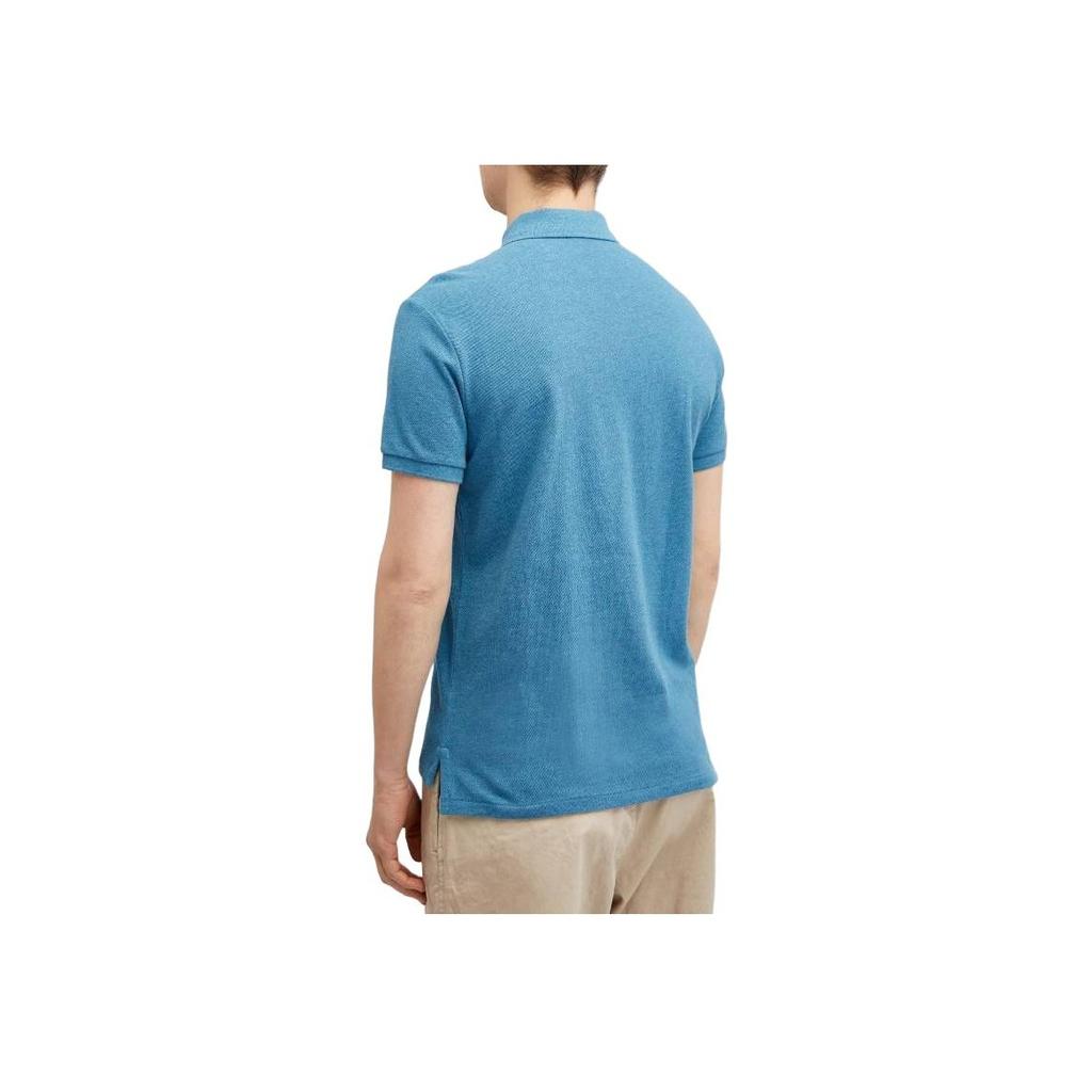 Polo Ralph Lauren Solid Color Embroidered Logo Polo Shirt Men Polo Shirts Blue 710680784-366