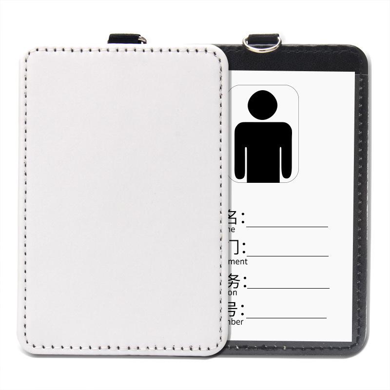 Leather Heat Transfer ID Badge Holder with Sublimation Lanyard for Company Logo