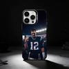 American Football Tom Brady Phone Case For iPhone 17,16,15,14,13,12,11 Plus,Pro Max,XS,Colored silver phone case
