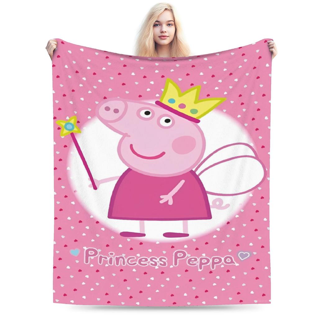 Coperta accogliente Peppapigs Accessori Decorativa per Divano Coperta Plaid Super Morbida Flanella per Divano