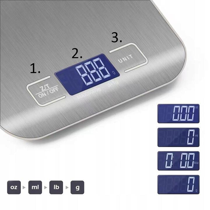 Precyzyjna Waga Kuchenna 10Kg I 1G Domowa Elektroniczna Tara Lcd Baterie