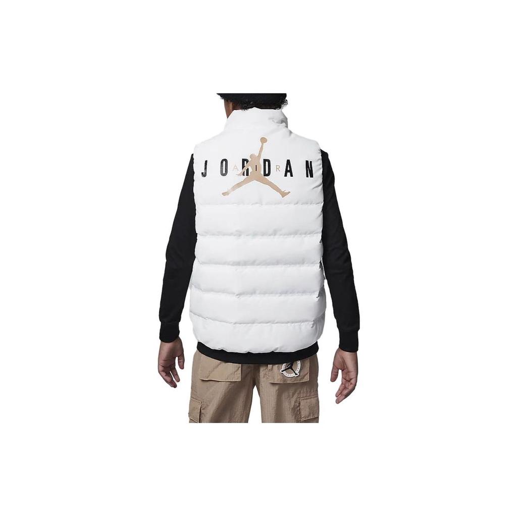 Jordan Dětská ležérní vesta se stojáčkem na zip s potiskem loga Dětské svrchní oblečení Bílá FB1673-133