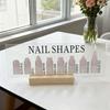 Acrylic Nail Shapes Display Board With Wood Base Mannequin Fingertips And Nail Shape Guide Static Artwork Sign For Salon Decor