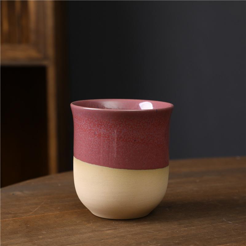 Retro Ceramic Cup Coarse Pottery Teacup Kung Fu Tea Set Small Cup Nordic Style Simple Ceramic Master Cup