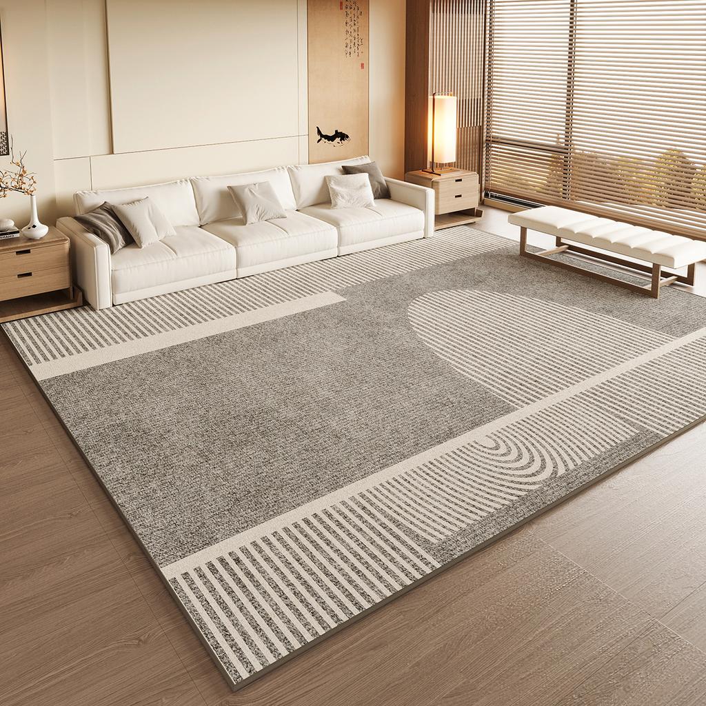 Area Rug BBlack Large Living Room Carpet Low Pile Floor Mats Waterproof Non-Shedding Rugs with Non-Slip Backing for Home