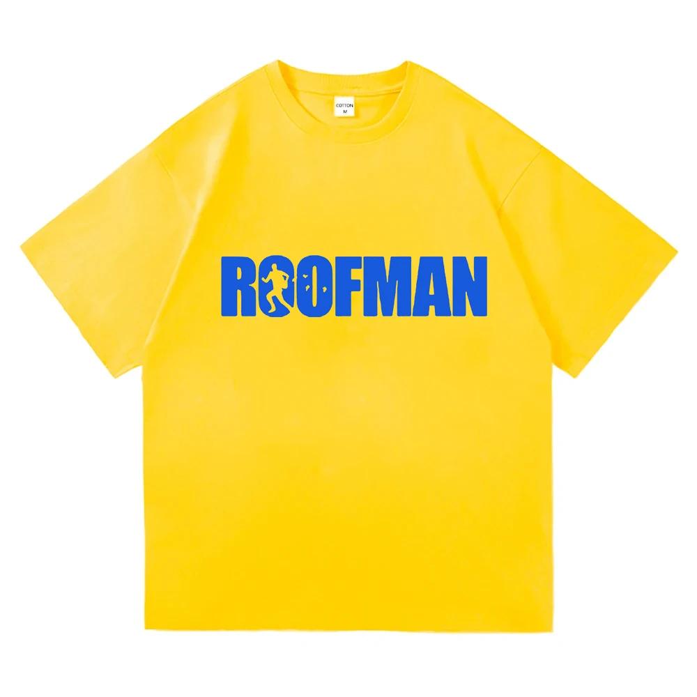 TV Roofman Letter Graphic Tshirts Short Sleeve Cotton Loose Male T-shirt Unisex Streetwear O-neck Fashion Casual Women T Shirt