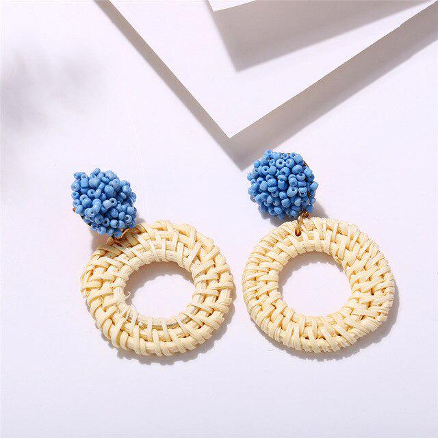 Rattan Earrings Fashion Handmade Wooden Straw Weave Rattan Vine Braid Drop Earrings New Fashion Geometric Long Earrings 7 Rattan Earrings Fashion Handmade Wooden Straw Weave Rattan Vine Braid Drop Earrings New Fashion Geometric Long Earrings 7