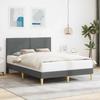 Bed Frame with Headboard Dark Grey Fabric