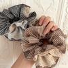 High-End Korean Plaid Lace Scrunchie for Women - Oversized Hair Tie & Bun Accessory