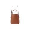 Chloe Sense Gesticktes Logo Verstellbarer Schultergurt Glänzendes Kalbsleder Tragetasche Einkaufstasche Umhängetasche Mini Damen Tote Braun CHC23-UP873I10-247