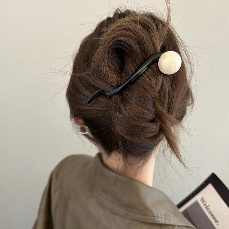 Fermagli per capelli coreani per donne Eleganti forcine per capelli posteriori per ragazze Accessori per capelli Barrette vintage Fermaglio per coda di cavallo Copricapo da donna