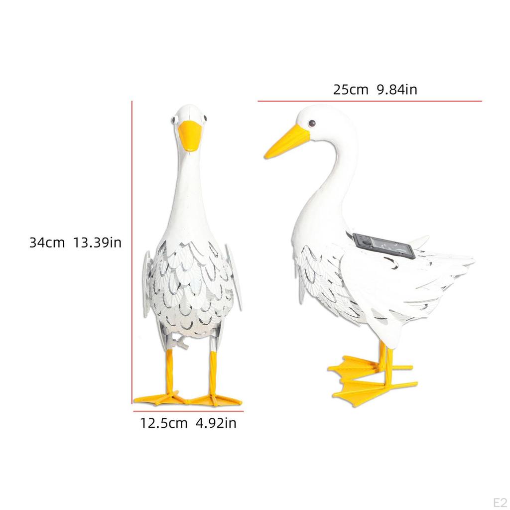 Duck Garden Statue Crafts with Solar Outdoor Light Housewarming Gifts Animal Figurine Accessory for