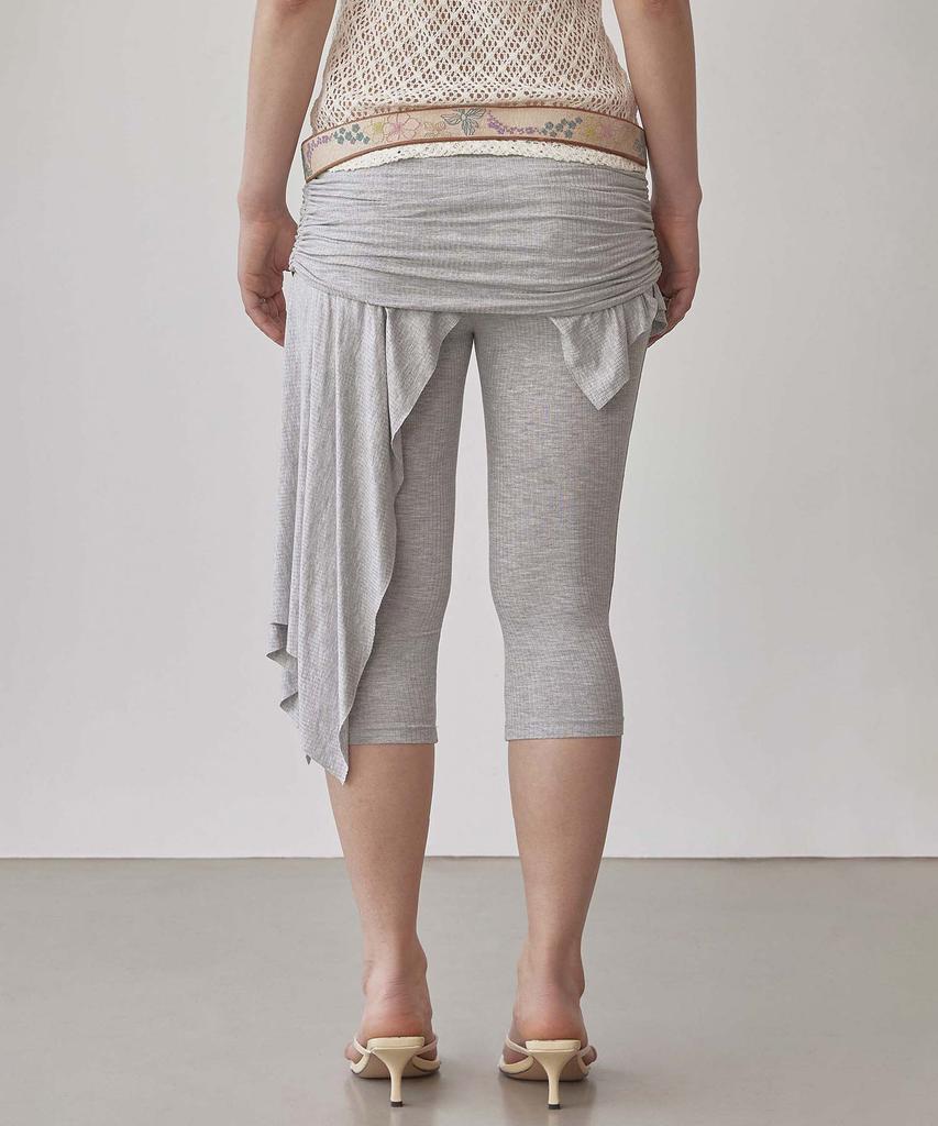 SCULPTOR Asymmetric Skirt Leggings Melange Gray