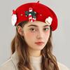 1Pc Christmas Hat Beret Headwear Xmas Wool New Year Dress Up