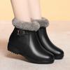 Fashion AIYUQI Booties Women 2025 New Genuine Leather Anti Slip Mom Shoes Large Size Wedge Natural Wool Winter Women's Snow Boots