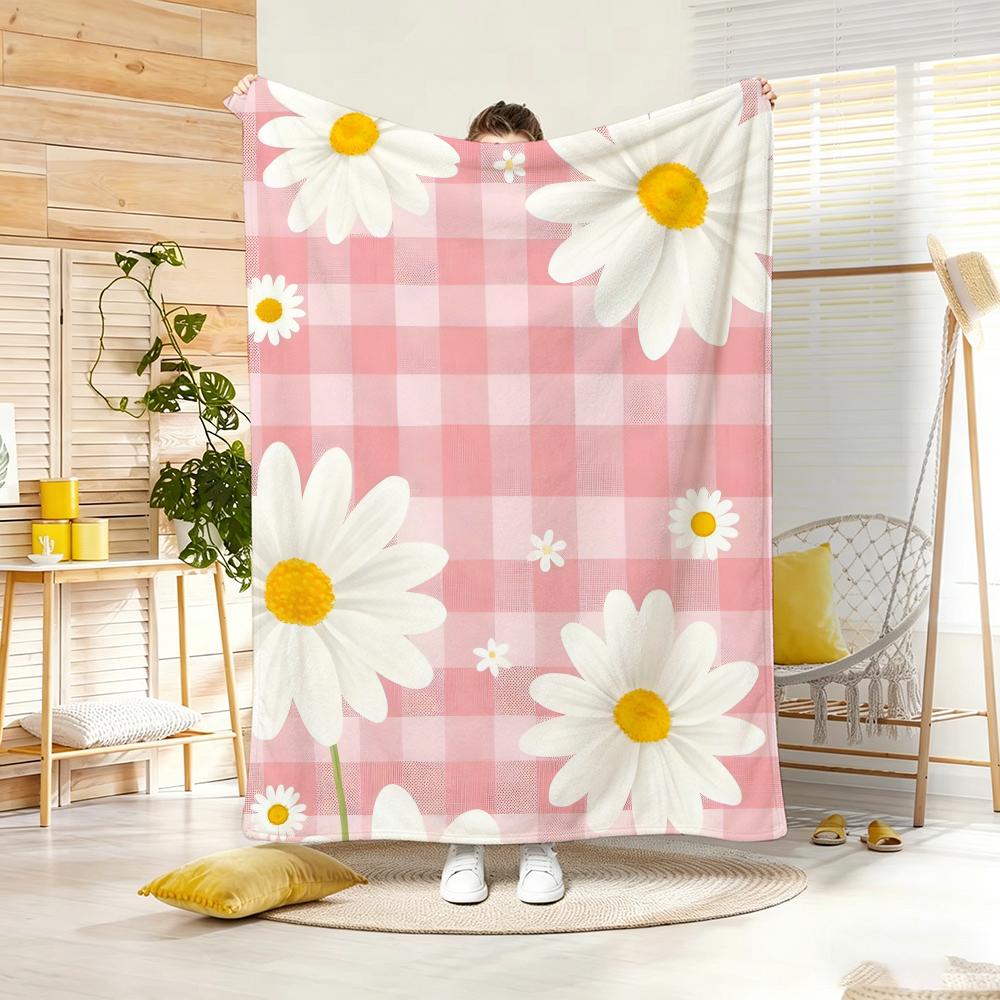 Floral natural style botanical Throw Lightweight g Flannel Blanket Soft Skinfriendly for Summer Cooling