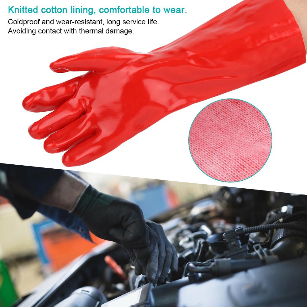 PVC Long Anti Chemical Gloves Acid Alkali Oil Resistant Hands Protector for Industry Laboratory