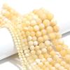 1 Strang Naturstein Gelber Jade Perlen Rund Echter Stein Perlen Lose Edelsteine für DIY Armband Halskette Schmuckherstellung