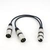 30cm 3-polig XLR Buchse auf 2 männliche XLR Y-Splitter Mikrofon DJ Kabel Konvertierung 2-fach 3-adrig 3p Stecker auf Buchse Adapter 30cm Kabel