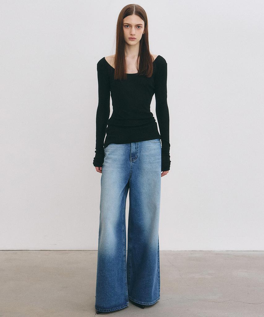 Nigaennikol Nicole Minimal Label Scoop Ls Top_Black