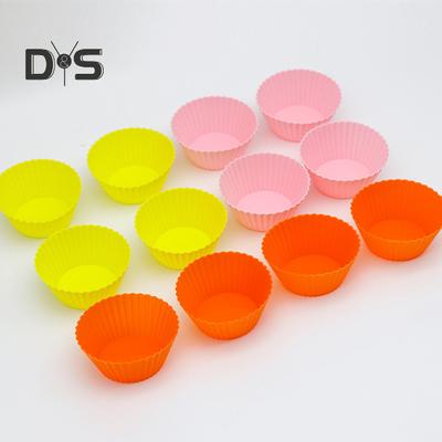 Moule à muffins écologique en Silicone, sans odeur, résistant à la graisse, à gâteau, outil de cuisine, 12 pièces